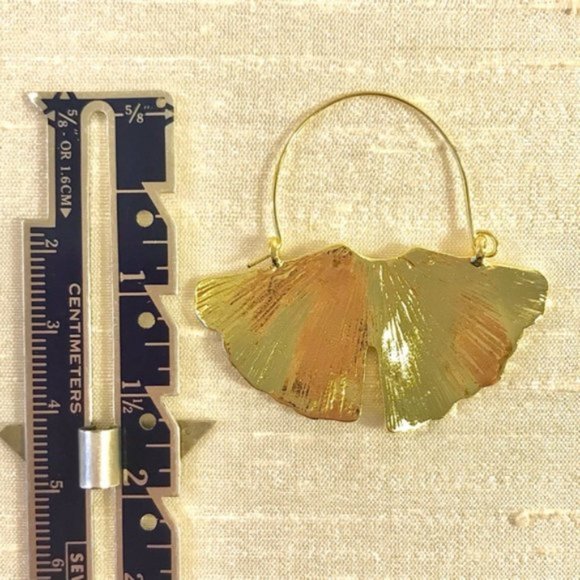 Anthropologie Golden Leaf Earrings - Picture 2 of 7